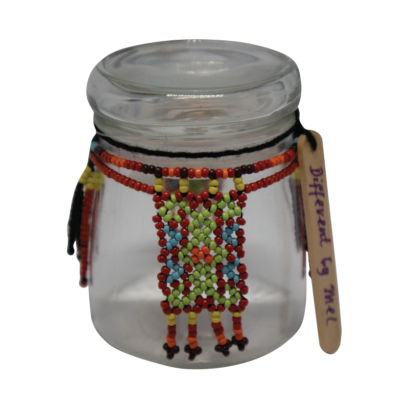 Ceramic Jar with Beads (Glass)